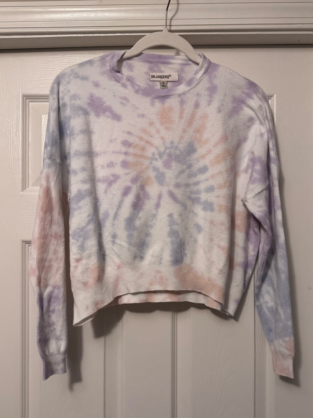 Blank NYC Pastel Tie-Dye Crewneck - Lavender, Peach, Light Blue